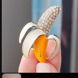 Gold and Yellow Banana Brooch